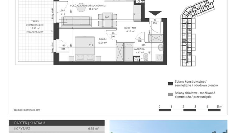 Rzut - Mieszkanie na sprzedaż 2 pokoje o powierzchni 39,98 m² - numer 49 w Ignatki Forest etap II