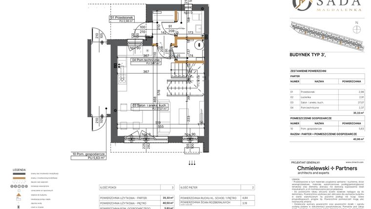 Rzut - Dom na sprzedaż 3 pokoje o powierzchni 88,49 m² - numer II/43 w Osada Magdalenka