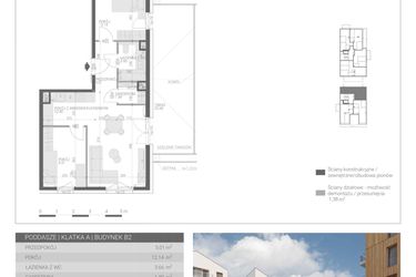 Rzut - Mieszkanie na sprzedaż 3 pokoje o powierzchni 54,81 m² - numer M-17 w Forma Augustów