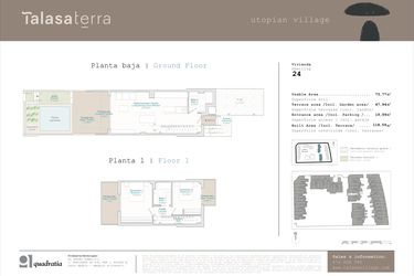 Rzut - Mieszkanie na sprzedaż 2 pokoje o powierzchni 73 m² - numer 24 w Talasa Terra - Denia