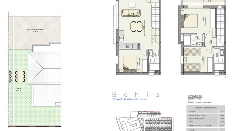 Rzut - Dom na sprzedaż 3 pokoje o powierzchni 94,95 m² - numer 70 w Gran Alacant
