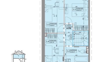Rzut - Dom na sprzedaż 4 pokoje o powierzchni 77,99 m² - numer 33A w Osiedle Słoneczne etap IV