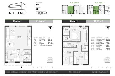 Rzut - Dom na sprzedaż 4 pokoje o powierzchni 139,37 m² - numer C w Osiedle Verde Park