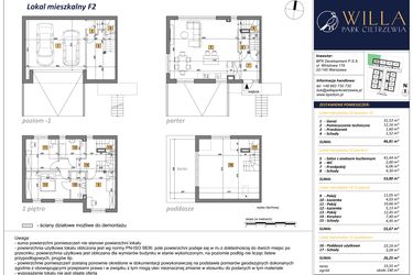 Rzut - Dom na sprzedaż 5 pokoi o powierzchni 182 m² - numer F2 w Osiedle Willa Park Cietrzewia