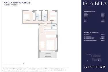 Rzut - Mieszkanie na sprzedaż 2 pokoje o powierzchni 84,69 m² - numer 42C w Isla Bela