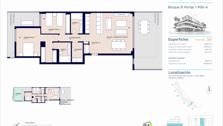 Rzut - Mieszkanie na sprzedaż 2 pokoje o powierzchni 129,76 m² - numer A11-007 w Unika I