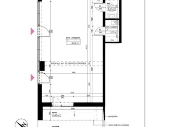 Rzut - Lokal użytkowy na sprzedaż 1 pokój o powierzchni 94,59 m² - numer D1/1/0/0 w Malta Wołkowyska etap III