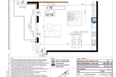 Rzut - Mieszkanie na sprzedaż 1 pokój o powierzchni 127,78 m² - numer 19 w Strumykowa