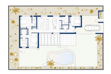 Rzut - Mieszkanie na sprzedaż 4 pokoje o powierzchni 127 m² - numer 1 w Oasis Villas