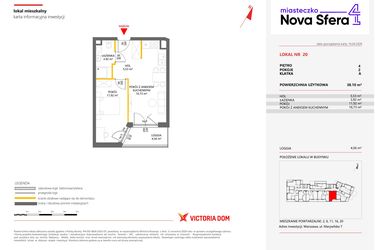 Rzut - Mieszkanie na sprzedaż 2 pokoje o powierzchni 38,1 m² - numer 20 w Miasteczko Nova Sfera 4