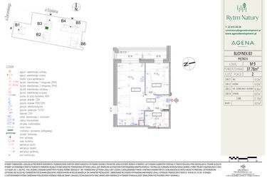 Rzut - Mieszkanie na sprzedaż 2 pokoje o powierzchni 37,78 m² - numer B3M9 w Rytm Natury