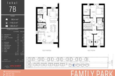 Rzut - Dom na sprzedaż 4 pokoje o powierzchni 94,7 m² - numer 7B w Family Park Ksawerów IV