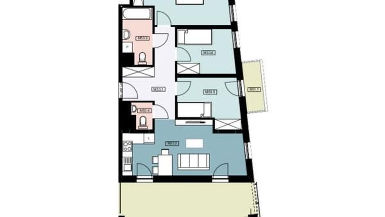 Rzut - Mieszkanie na sprzedaż 4 pokoje o powierzchni 70,9 m² - numer 53 w Urocza4