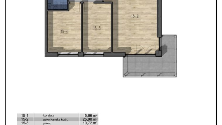 Rzut - Mieszkanie na sprzedaż 3 pokoje o powierzchni 58,02 m² - numer 15 w Osiedle Miła