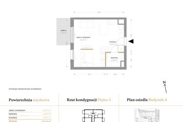 Rzut - Mieszkanie na sprzedaż 1 pokój o powierzchni 30,33 m² - numer A/33 w Królowej Jadwigi