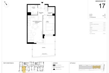 Rzut - Mieszkanie na sprzedaż 2 pokoje o powierzchni 46,41 m² - numer 17 w SILO