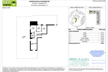 Rzut - Mieszkanie na sprzedaż 4 pokoje o powierzchni 73,63 m² - numer A3 w Jasielska 8C