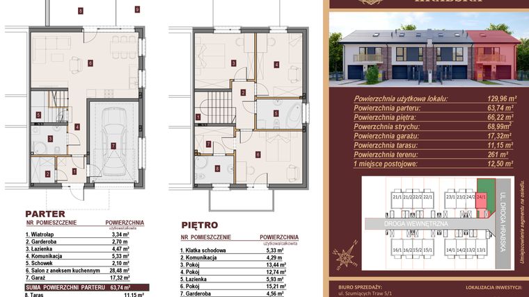 Rzut - Dom na sprzedaż 4 pokoje o powierzchni 129,96 m² - numer 24/1 w Dzielnica Hrabska etap IV