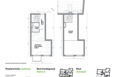 Rzut - Mieszkanie na sprzedaż 2 pokoje o powierzchni 48,26 m² - numer A43 w Traugutta Vita