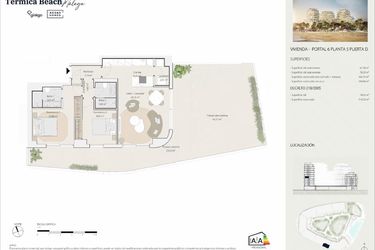Rzut - Mieszkanie na sprzedaż 2 pokoje o powierzchni 117 m² - numer P6P5P-D w Termica Beach