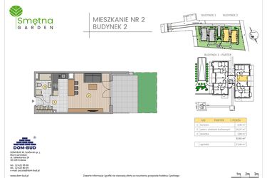 Rzut - Mieszkanie na sprzedaż 1 pokój o powierzchni 33,61 m² - numer 2 w Smętna Garden