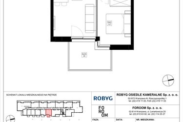 Rzut - Mieszkanie na sprzedaż 2 pokoje o powierzchni 36,02 m² - numer OK6/A/1/2 w Osiedle Kameralne VI