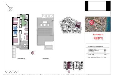 Rzut - Mieszkanie na sprzedaż 2 pokoje o powierzchni 63,59 m² - numer 1-J w Apartamenty w Mil Palmeras - 71919041