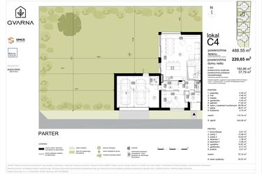 Rzut - Dom na sprzedaż 5 pokoi o powierzchni 220,65 m² - numer C4 w Osiedle Gvarna