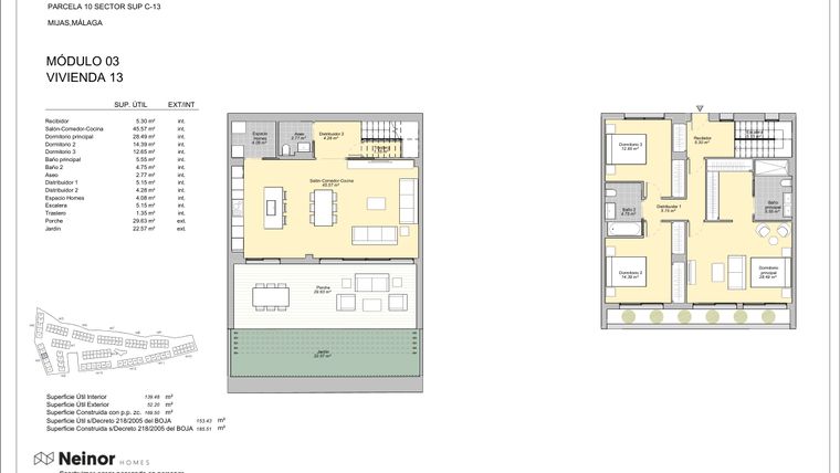 Rzut - Mieszkanie na sprzedaż 3 pokoje o powierzchni 139 m² - numer 3.13 w Evergreen Homes - Mijas