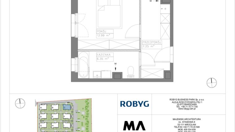 Rzut - Mieszkanie na sprzedaż 2 pokoje o powierzchni 48,76 m² - numer VV/C/2/4 w Villa Viva