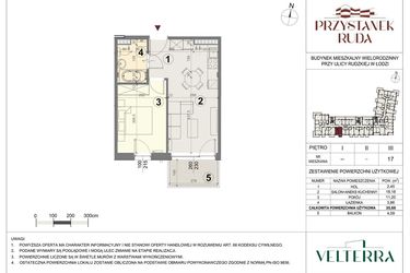 Rzut - Mieszkanie na sprzedaż 2 pokoje o powierzchni 35,93 m² - numer 17 w Przystanek Ruda