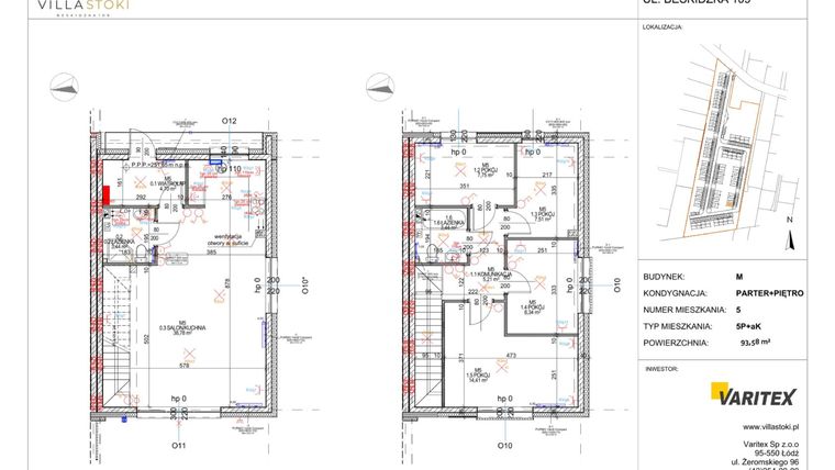 Rzut - Dom na sprzedaż 5 pokoi o powierzchni 93,58 m² - numer M5 w Villa Stoki (domy)