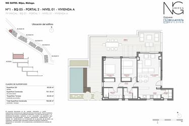 Rzut - Mieszkanie na sprzedaż 2 pokoje o powierzchni 99 m² - numer 521A w Navigolf Suites - Mijas