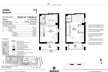 Rzut - Mieszkanie na sprzedaż 2 pokoje o powierzchni 63,79 m² - numer 5.09 w Pino Resort
