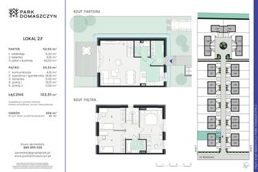 Rzut - Dom na sprzedaż 5 pokoi o powierzchni 103,51 m² - numer 2F w Park Domaszczyn 2 - etap 5