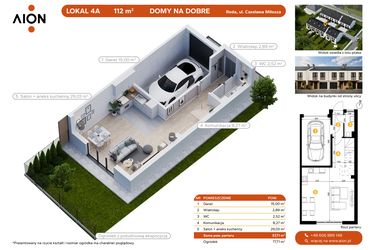 Rzut - Dom na sprzedaż 4 pokoje o powierzchni 112 m² - numer 4A w Domy na dobre - REDA