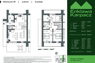 Rzut - Dom na sprzedaż 4 pokoje o powierzchni 82,73 m² - numer 18B w Enklawa Karpacz