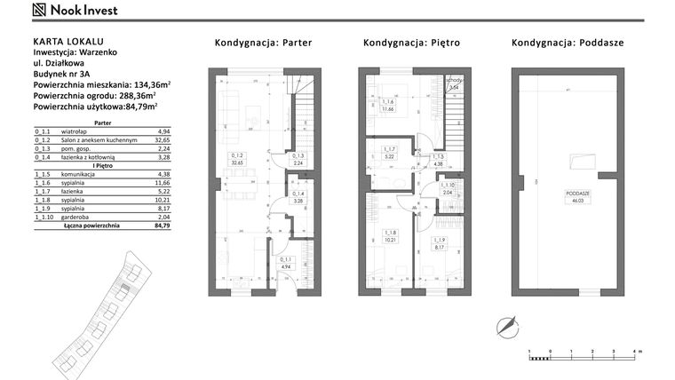 Rzut - Dom na sprzedaż 5 pokoi o powierzchni 84,79 m² - numer 3A w Domy nad jeziorem w Warzenku