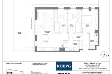 Rzut - Mieszkanie na sprzedaż 4 pokoje o powierzchni 83,97 m² - numer 0M04 w Piątkowo Residence