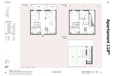 Rzut - Mieszkanie na sprzedaż 4 pokoje o powierzchni 138,74 m² - numer B1.118 w Nadgórników 14