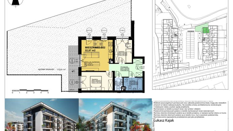 Rzut - Mieszkanie na sprzedaż 3 pokoje o powierzchni 52,97 m² - numer C02 w Duo Park