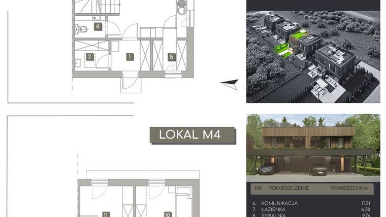 Rzut - Dom na sprzedaż 3 pokoje o powierzchni 110,32 m² - numer M4 w Pylna Residence