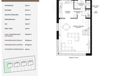 Rzut - Dom na sprzedaż 5 pokoi o powierzchni 137,49 m² - numer 64_1 w Kołodzieja Residence