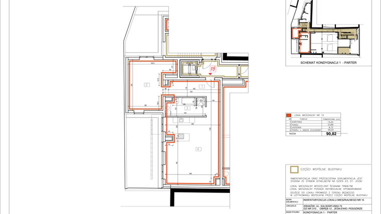 Rzut - Mieszkanie na sprzedaż 4 pokoje o powierzchni 90,82 m² - numer 15 w Alchemik74