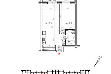 Rzut - Mieszkanie na sprzedaż 2 pokoje o powierzchni 50,44 m² - numer 17 w Malinowa Osiedle Borek