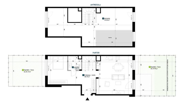 Rzut - Mieszkanie na sprzedaż 1 pokój o powierzchni 107,43 m² - numer AB0004 w Viva Cité 2