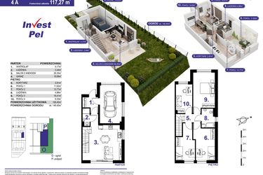Rzut - Dom na sprzedaż 5 pokoi o powierzchni 117,27 m² - numer 4A w Villa Park Gdańsk etap III