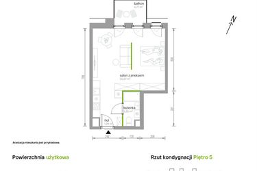Rzut - Mieszkanie na sprzedaż 1 pokój o powierzchni 39,91 m² - numer 5/A/10 w Kijowska Vita
