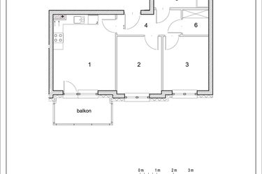 Rzut - Mieszkanie na sprzedaż 3 pokoje o powierzchni 46,67 m² - numer D1/P2/6 w Osiedle Jodłowa bud. D