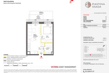 Rzut - Mieszkanie na sprzedaż 2 pokoje o powierzchni 35,36 m² - numer E.28 w Piastova Osada
